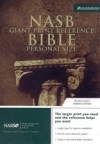 Giant Print Reference Personal Size Bible - NAS (burgundy, bonded leather)