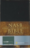 Giant Print Reference Personal Size Bible - NAS (black, leather look)