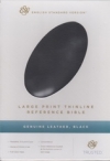 Reference Bible - ESV (large print, thinline, genuine leather, black)