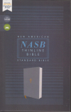 NASB Thinline Bible - Gray cloth over board